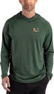 Cutter & Buck Men's Cutter & Buck Green Miami Hurricanes Prospect Recycled Featherlight Stretch Hoodie