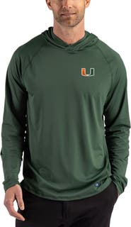 Cutter & Buck Men's Cutter & Buck Green Miami Hurricanes Prospect Recycled Featherlight Stretch Hoodie
