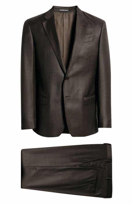 G-Line Solid Brown Wool Suit