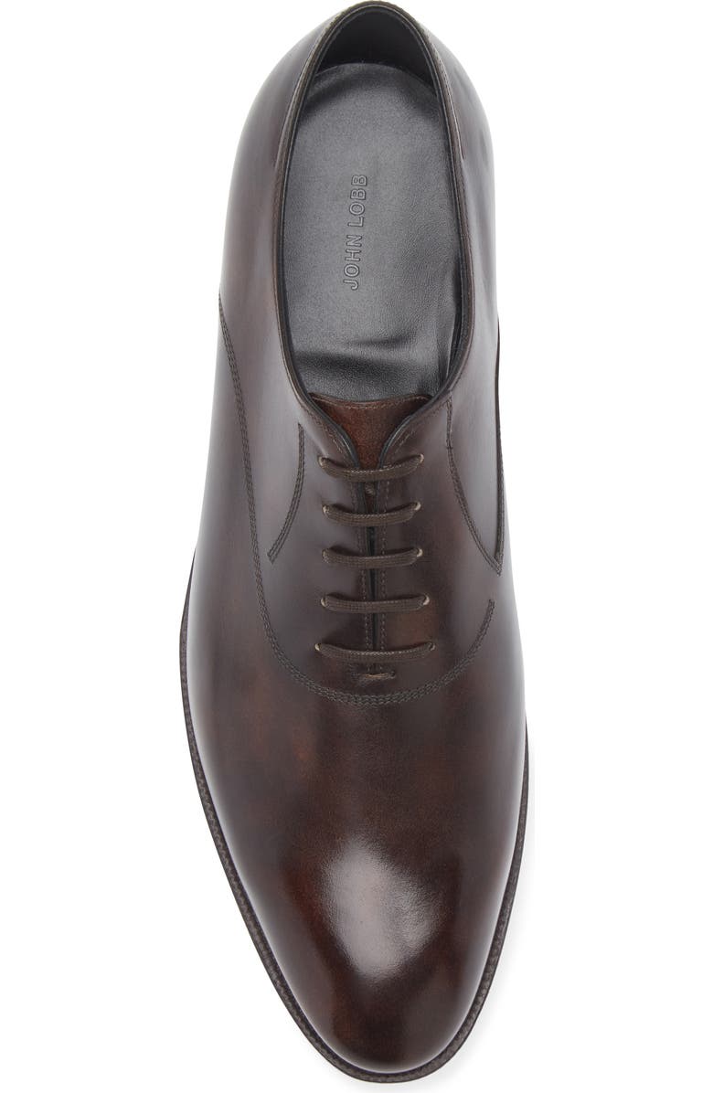 John Lobb Luke Wholecut Oxford, Alternate, color, Dark Brown