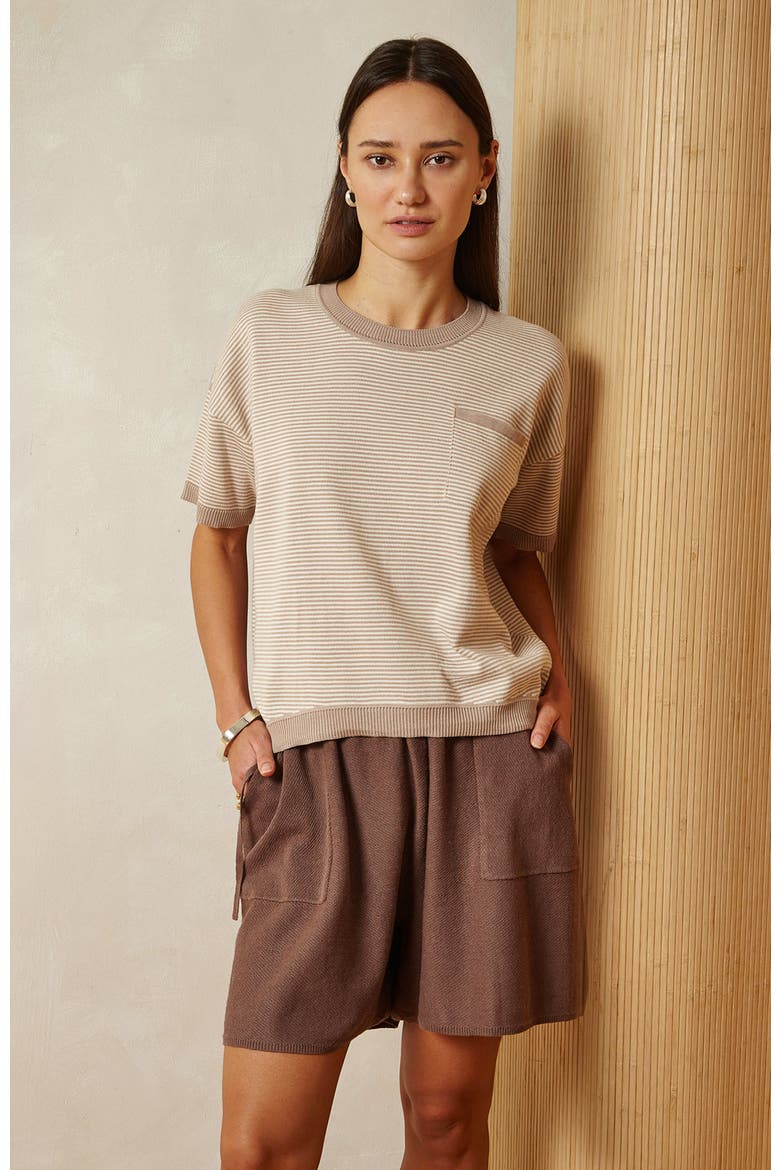 Modern Striped Tee, Alternate, color, Light Mauve Stripe