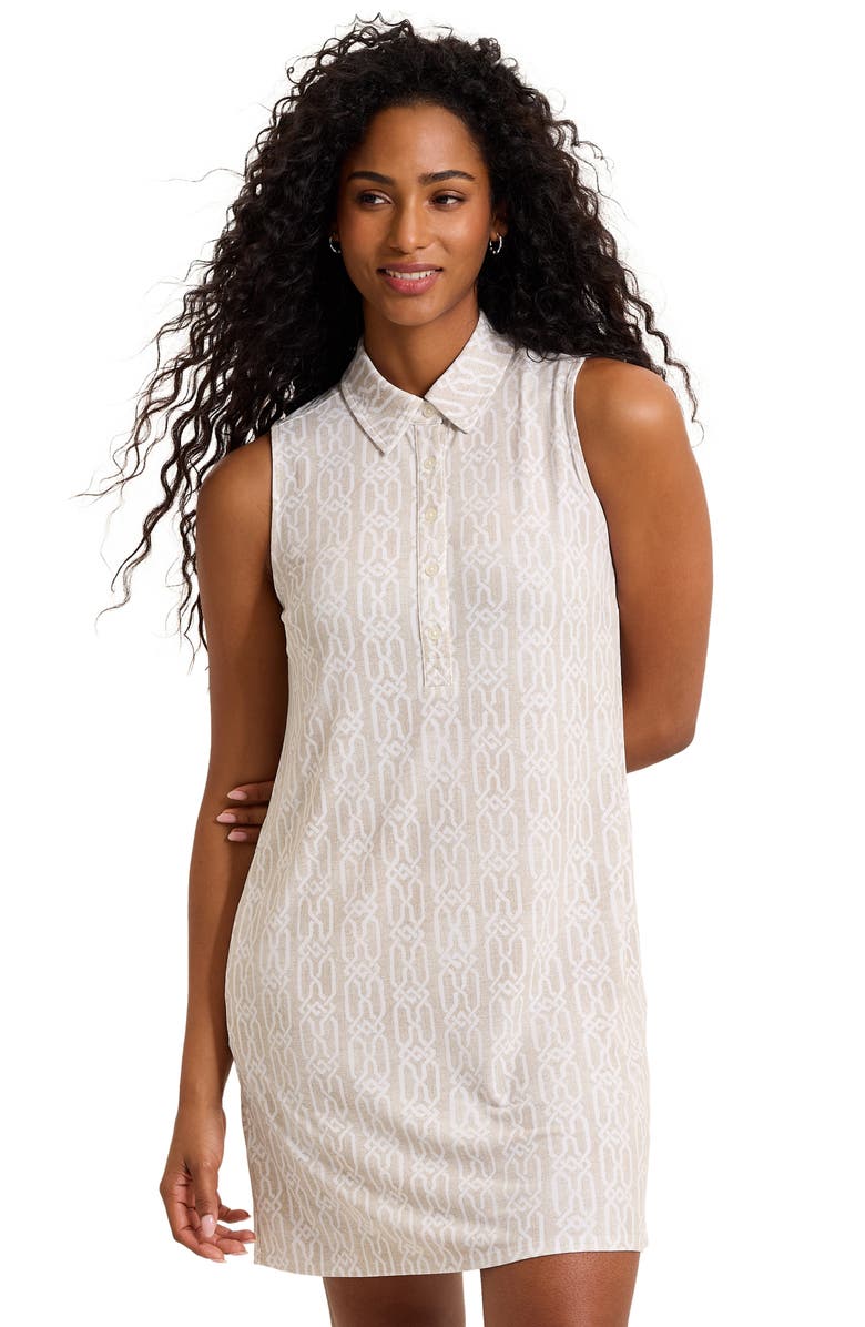 Tommy Bahama Carmela Canopy Tie Waist Sleeveless Dress, Alternate, color, Pure Khaki