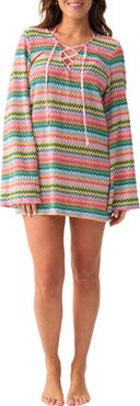 PQ SWIM Noah Metallic Long Sleeve Cover-Up