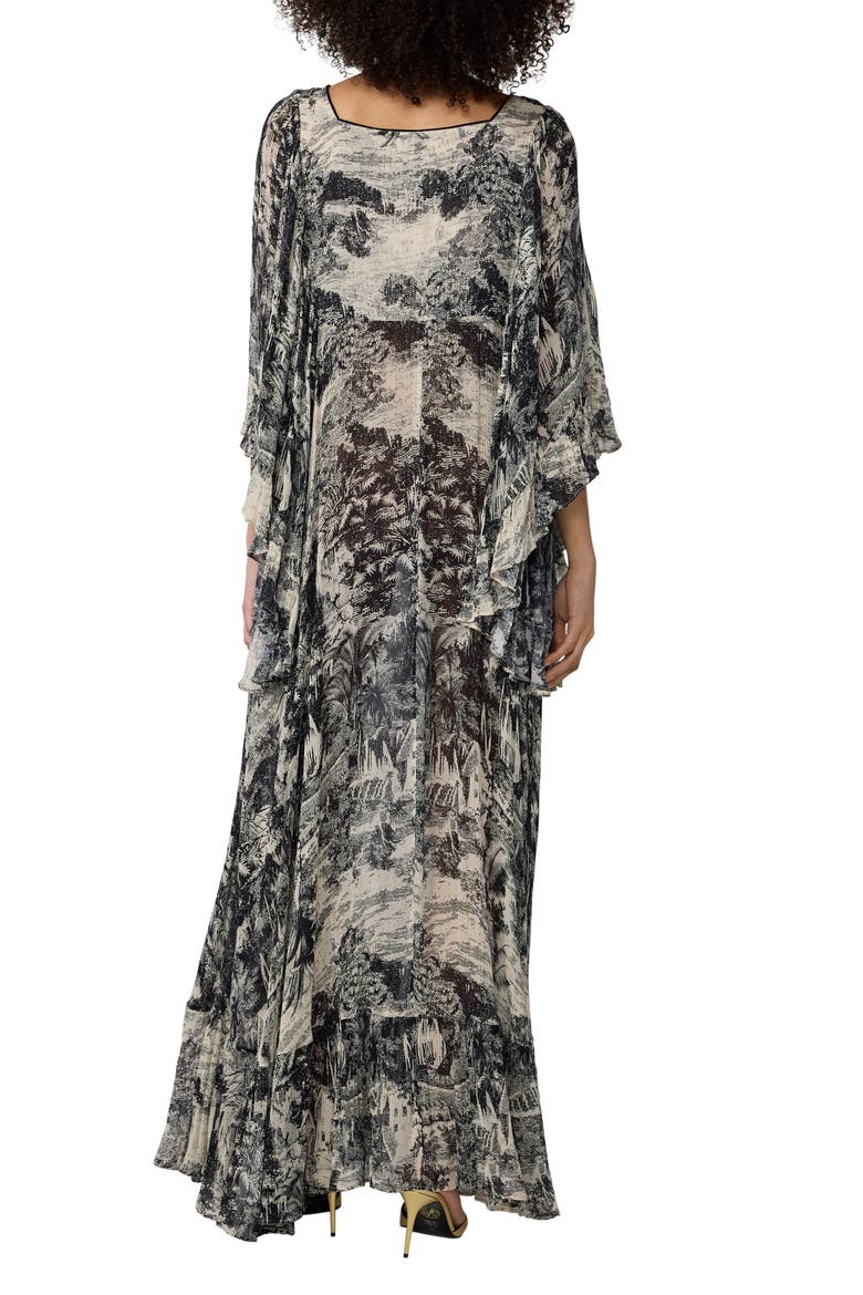 Uma Abstract Print Maxi Dress, Alternate, color, PAYSAGE BLACK