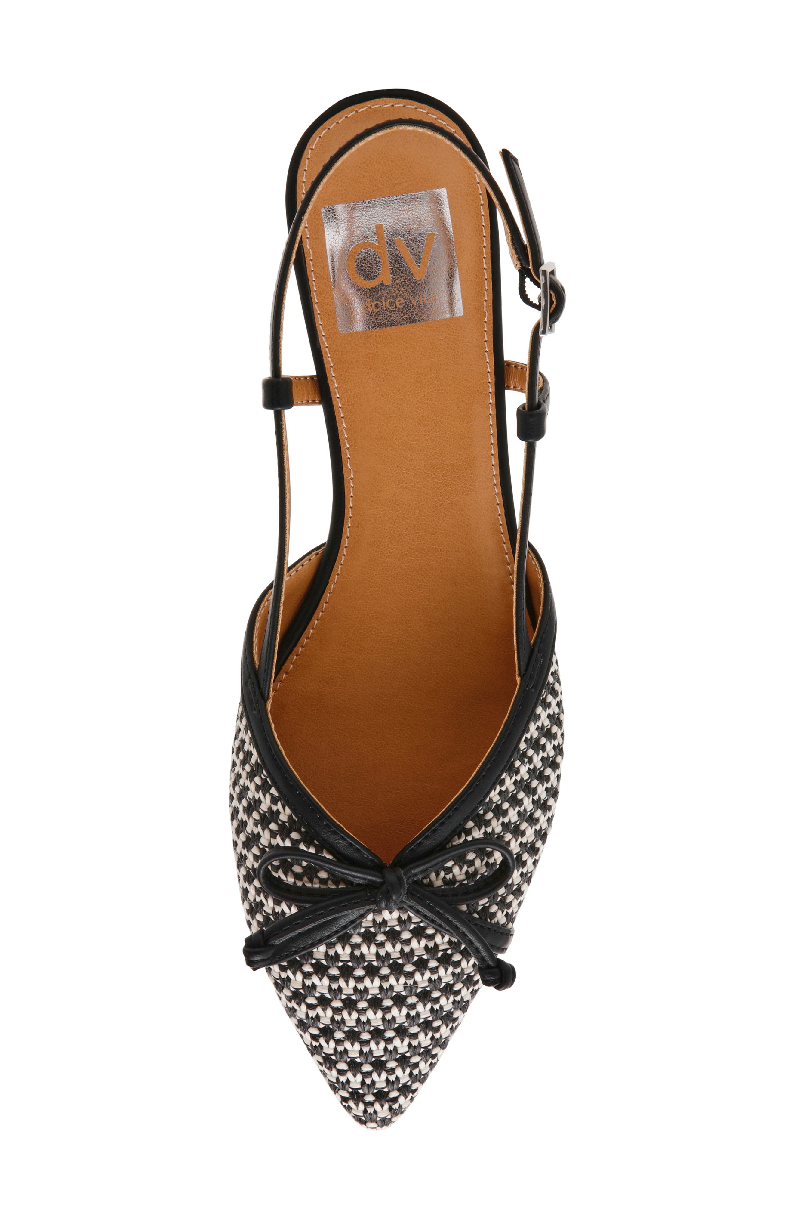 DV by Dolce Vita Carsen Slingback Flat, Alternate, color, Black White