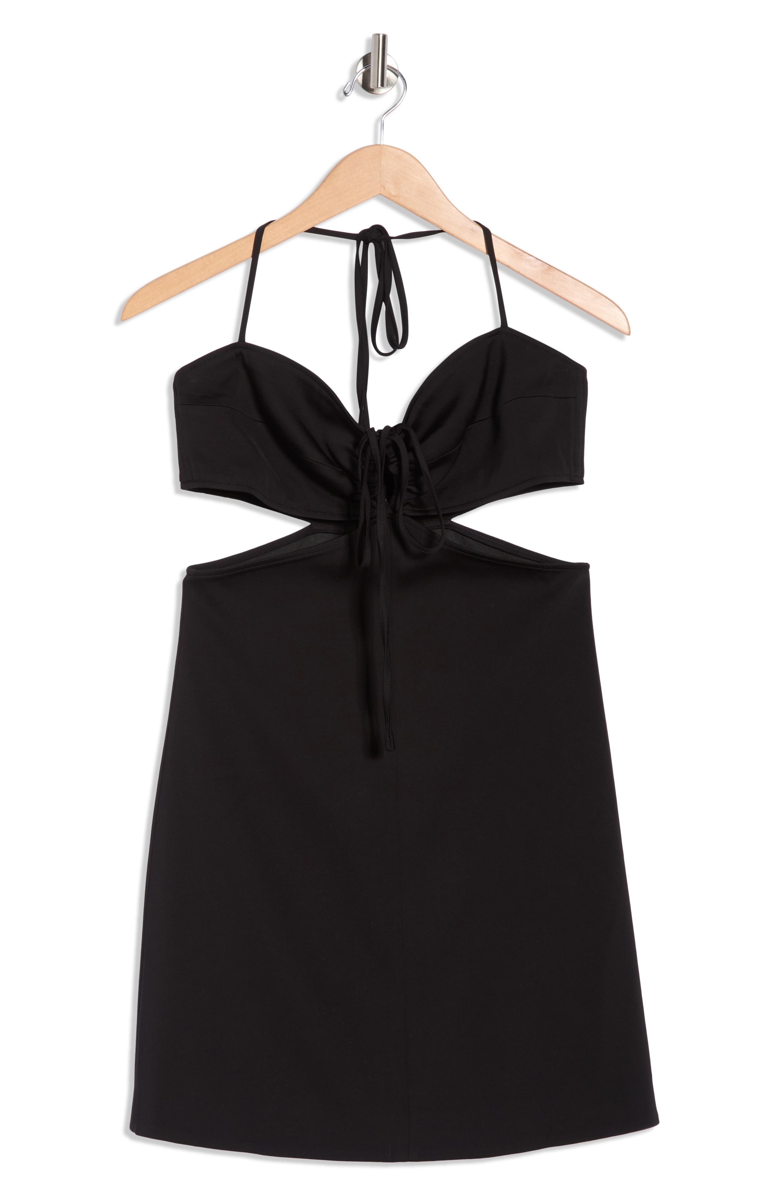 maje Route Side Cutout Halter Dress