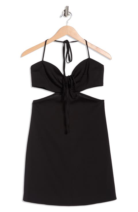 Route Side Cutout Halter Dress