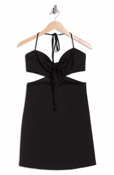 maje Route Side Cutout Halter Dress