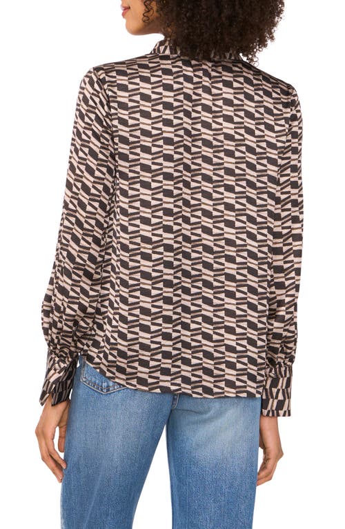 Vince Camuto Geo Print Long Sleeve Top In Multi