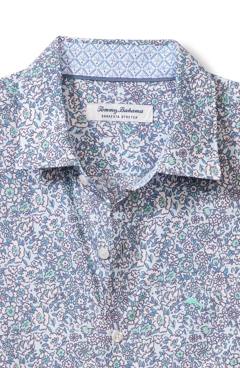 Tommy Bahama Sarasota Stretch Blue Floral IslandZone<sup>®</sup> Button-Up Shirt, Alternate, color, 