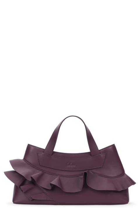 Franca Ruffle Nappa Leather Shoulder Bag