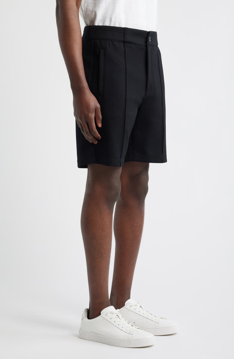 Bugatchi Soft Touch Pintuck Shorts, Alternate, color, Black