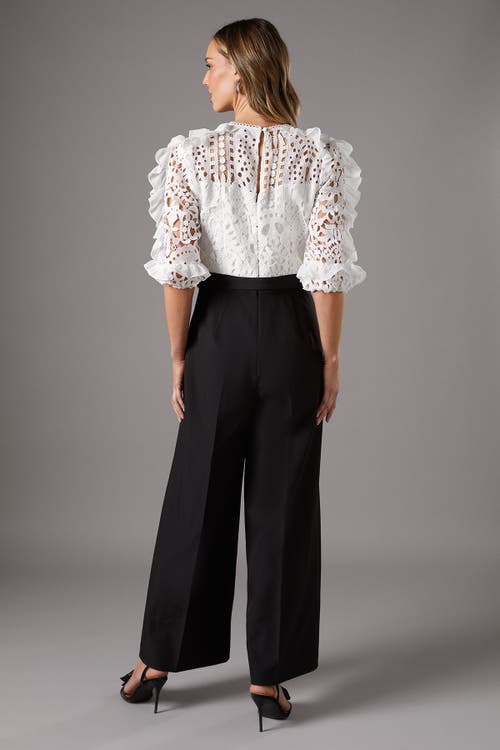 Coast Lace Cut Out Belted Jumpsuit In Gold