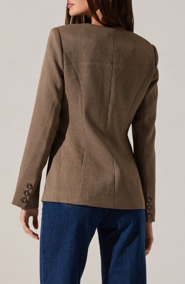 ASTR the Label Bellemere Houndstooth Jacket, Alternate, color, Brown Houndstooth