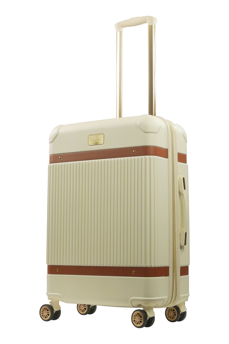 26.6" Hardside spinner with stripes, Main, color, CREAM