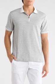 DENIM AND FLOWER Textured Geo Knit Polo