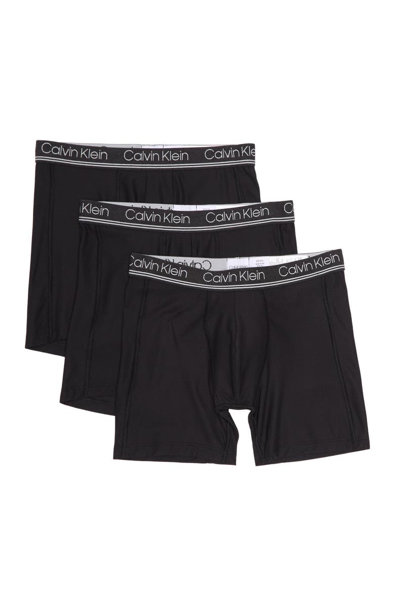 Calvin Klein Stretch Nylon Boxer Briefs - Pack of 3, Main, color,