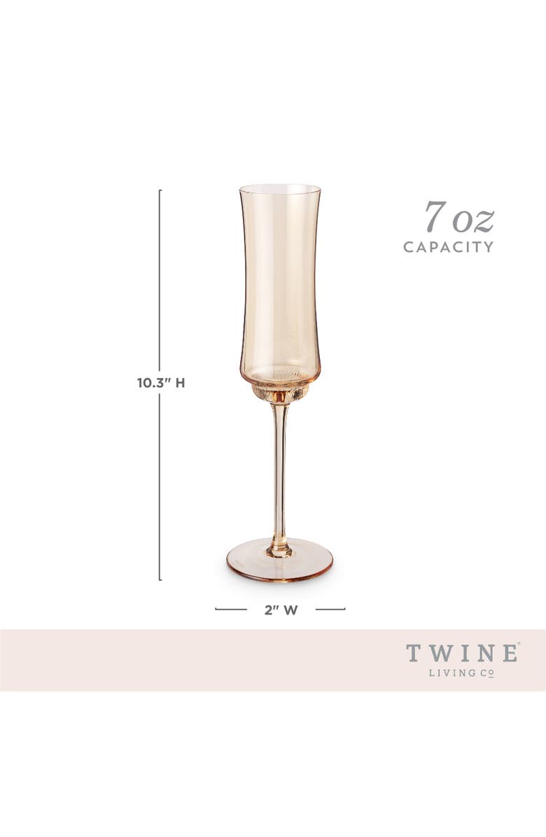 TWINE Tulip Champagne Flutes in Amber Set of 2, Alternate, color,