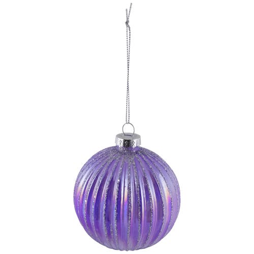 Northlight Shiny Glittered Iridescent Glass Ball Christmas Ornaments In Purple