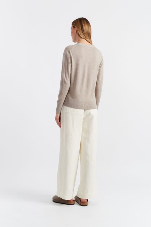 Chinti & Parker Pure Merino Ultra Fine V-neck Knit Cardigan In Smokey Taupe