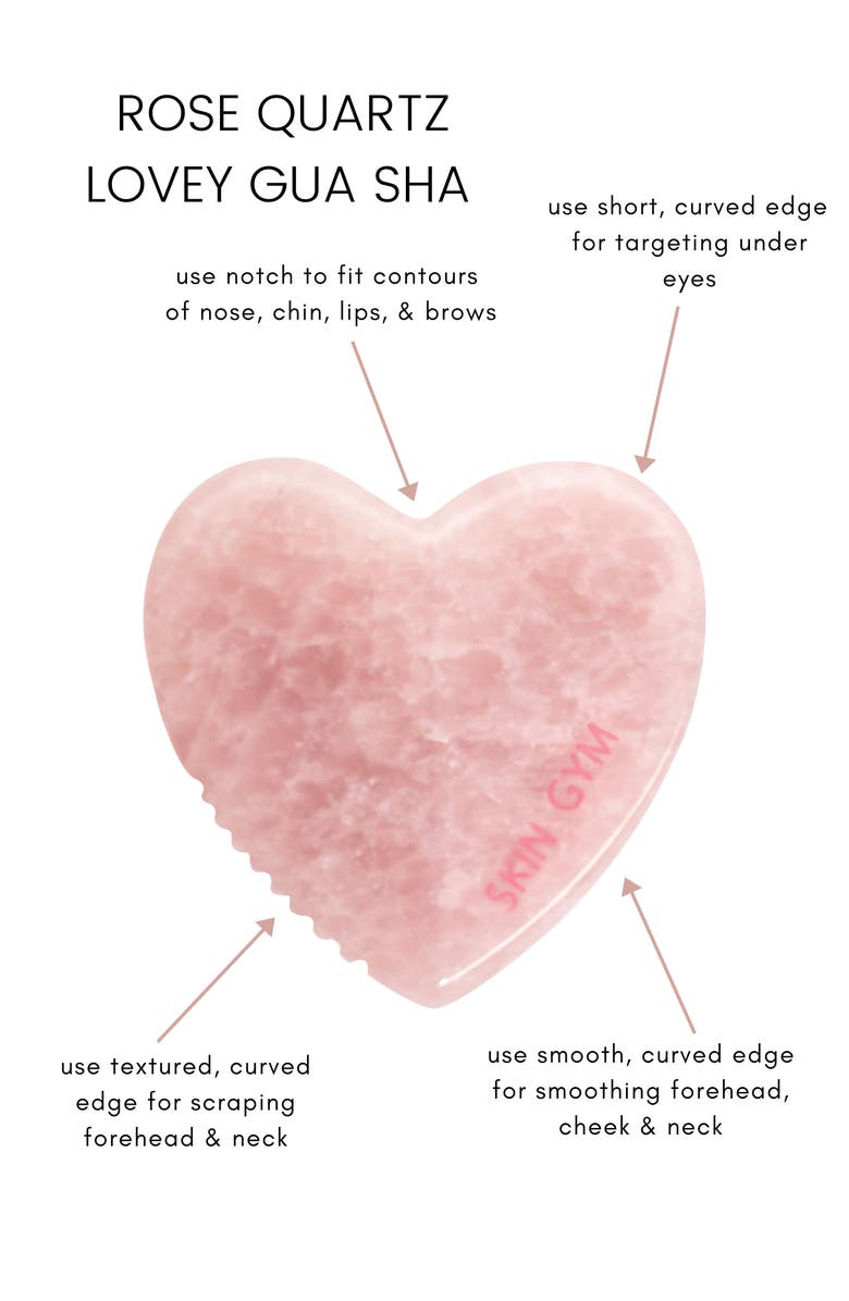 Skin Gym Rose Quartz Lovey Gua Sha Tool, Alternate, color, 