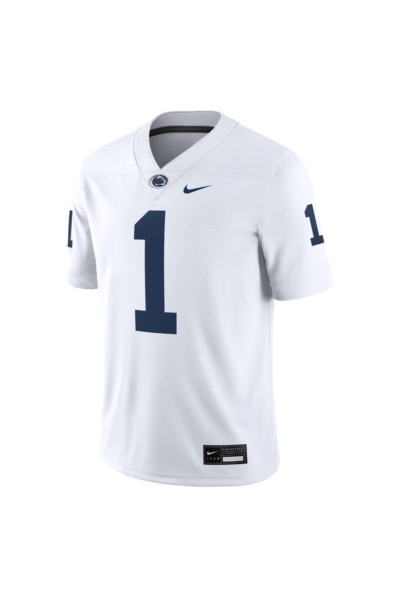 Men's Nike #1 White Penn State Nittany Lions Game Jersey, Alternate, color, White