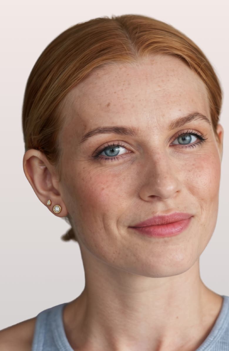 Seed2Stone Perfect-Pear Flat Back Stud, Alternate, color, Yellow Gold