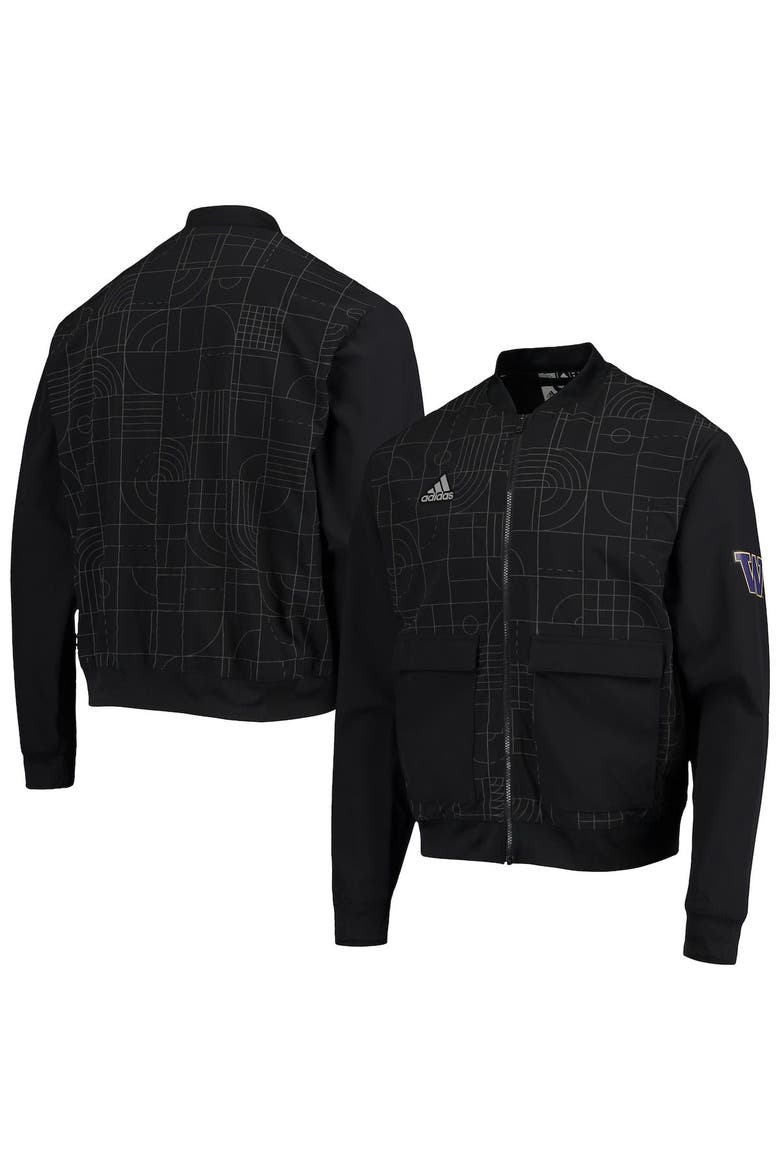Men's adidas Black Washington Huskies Playoff Pack Full-Zip Jacket, Main, color, Black