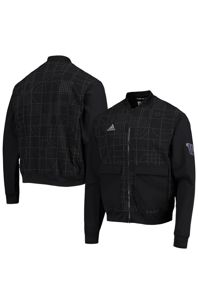 adidas Men's adidas Black Washington Huskies Playoff Pack Full-Zip Jacket, Main, color, 