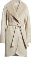 Via Spiga Belted Faux Shearling Coat