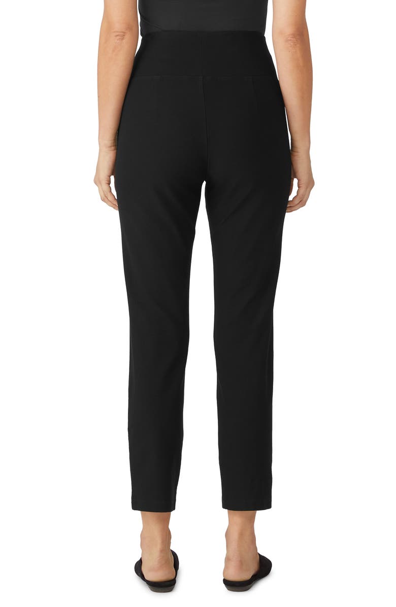 Eileen Fisher High Waist Slim Ankle Pants, Alternate, color, Black