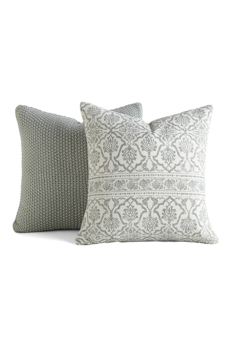 Assorted 2-Pack Accent Pillows, Main, color, EUCALYPTUS/ WHITE