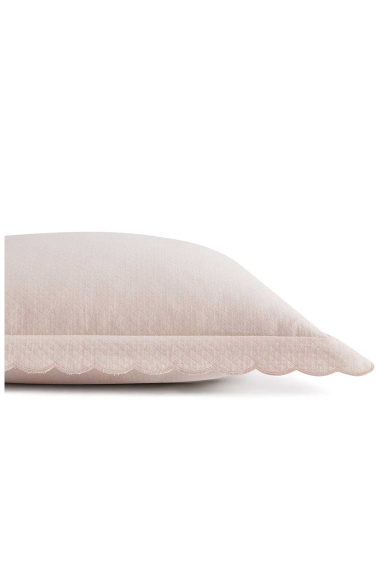 Signature Scallop Set of 2 Euro Pillow Shams, Alternate, color, PEARL PEACH