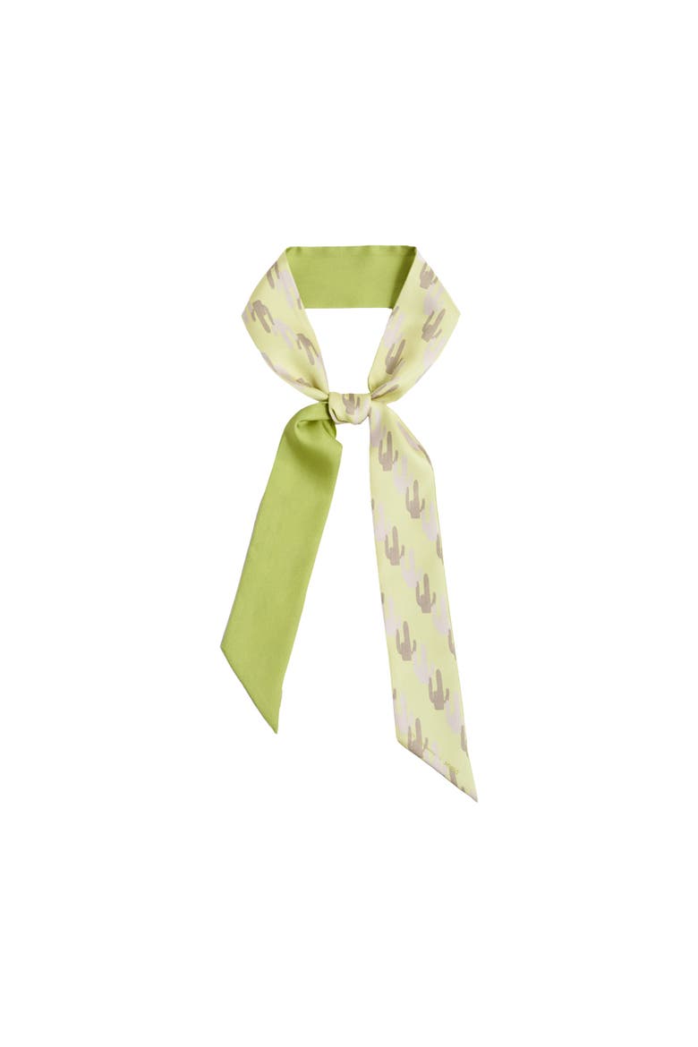 x NYBG "Oasis Charms" Silk Skinny Scarf, Alternate, color, Green
