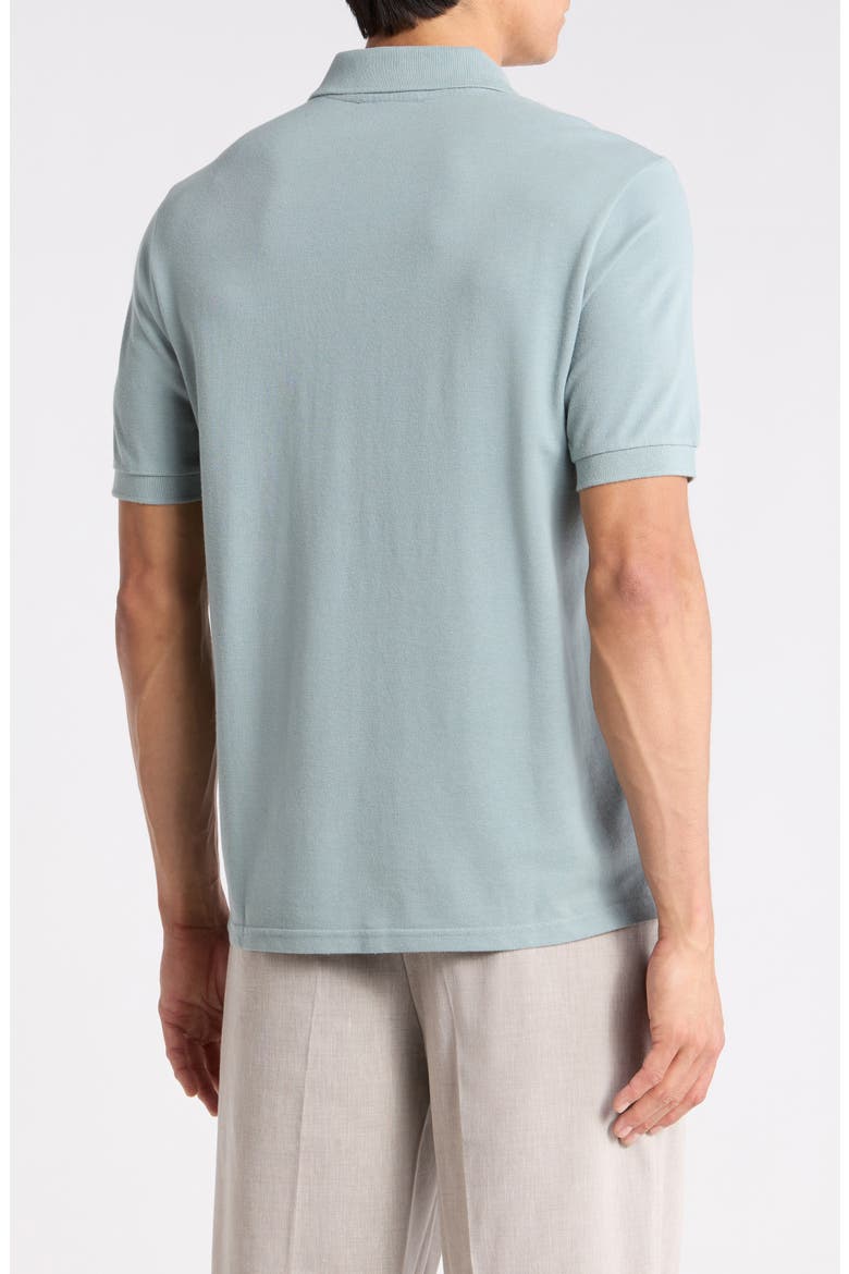 Cotton Blend Piqué Knit Polo, Alternate, color, BLUE SPRUCE