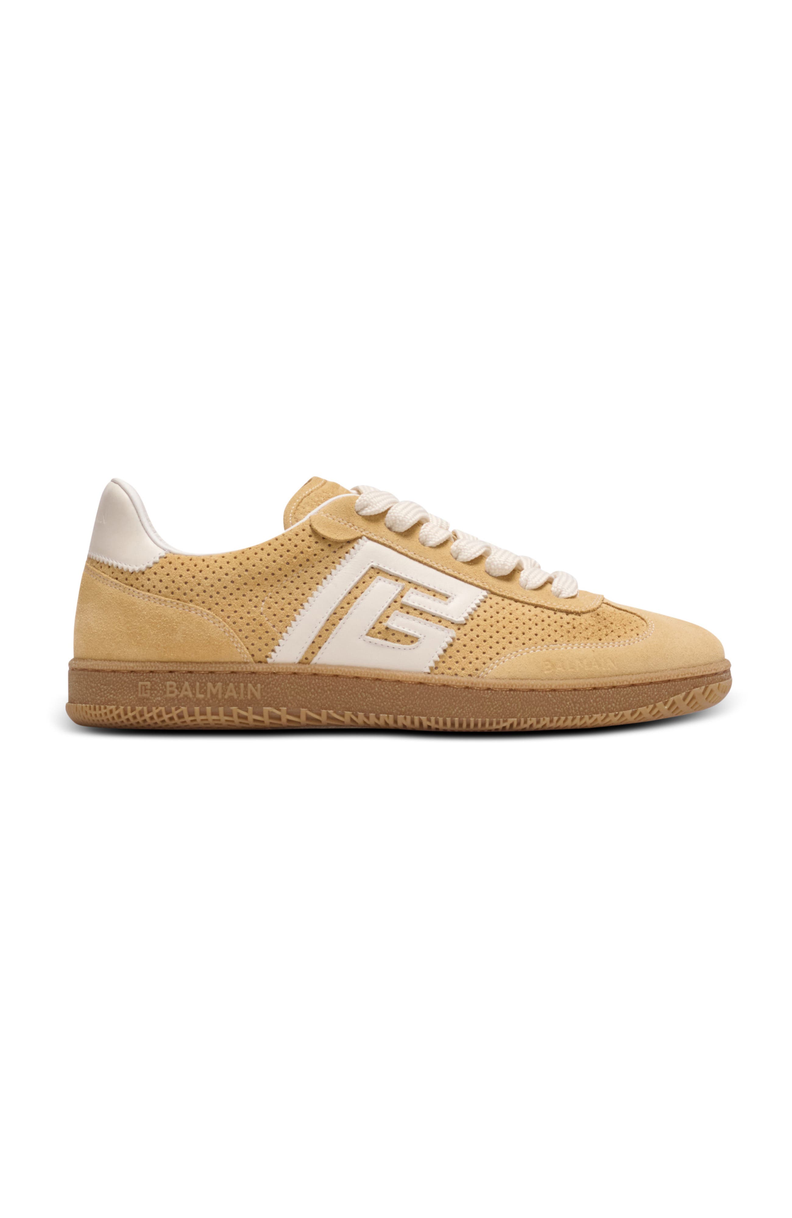 Balmain Suede Balmain Swan trainers, Alternate, color, Beige