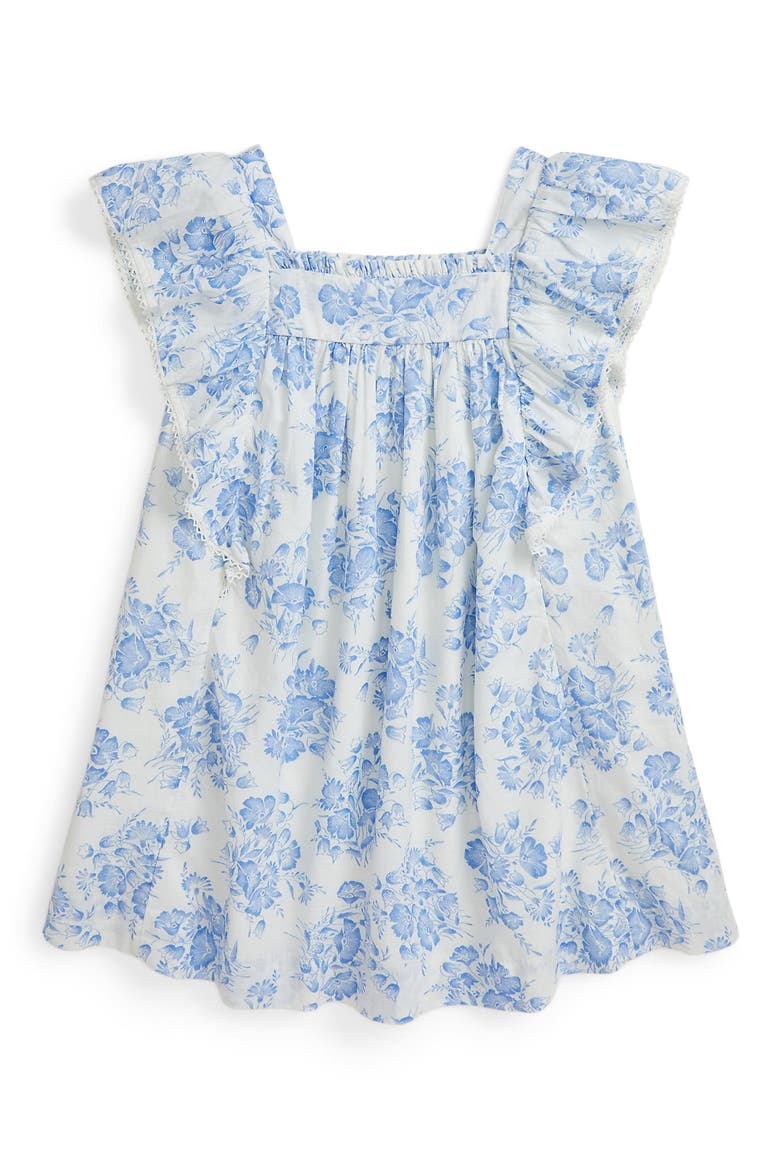 Kids' Cotton Slub Floral Dress, Main, color, BLUE