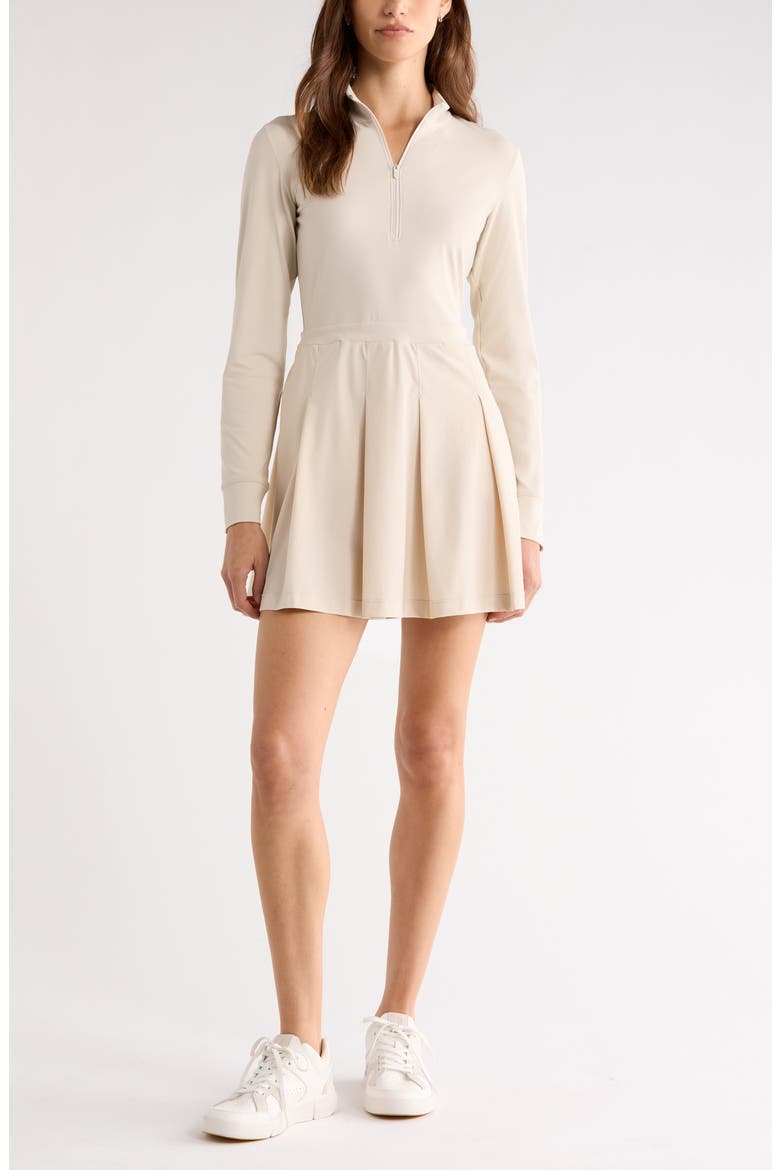 Peak Hybrid Long Sleeve Dress, Main, color, MOONBEAM