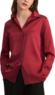 Lilysilk LILYSILK Women's Basic Concealed Placket Silk Shirt