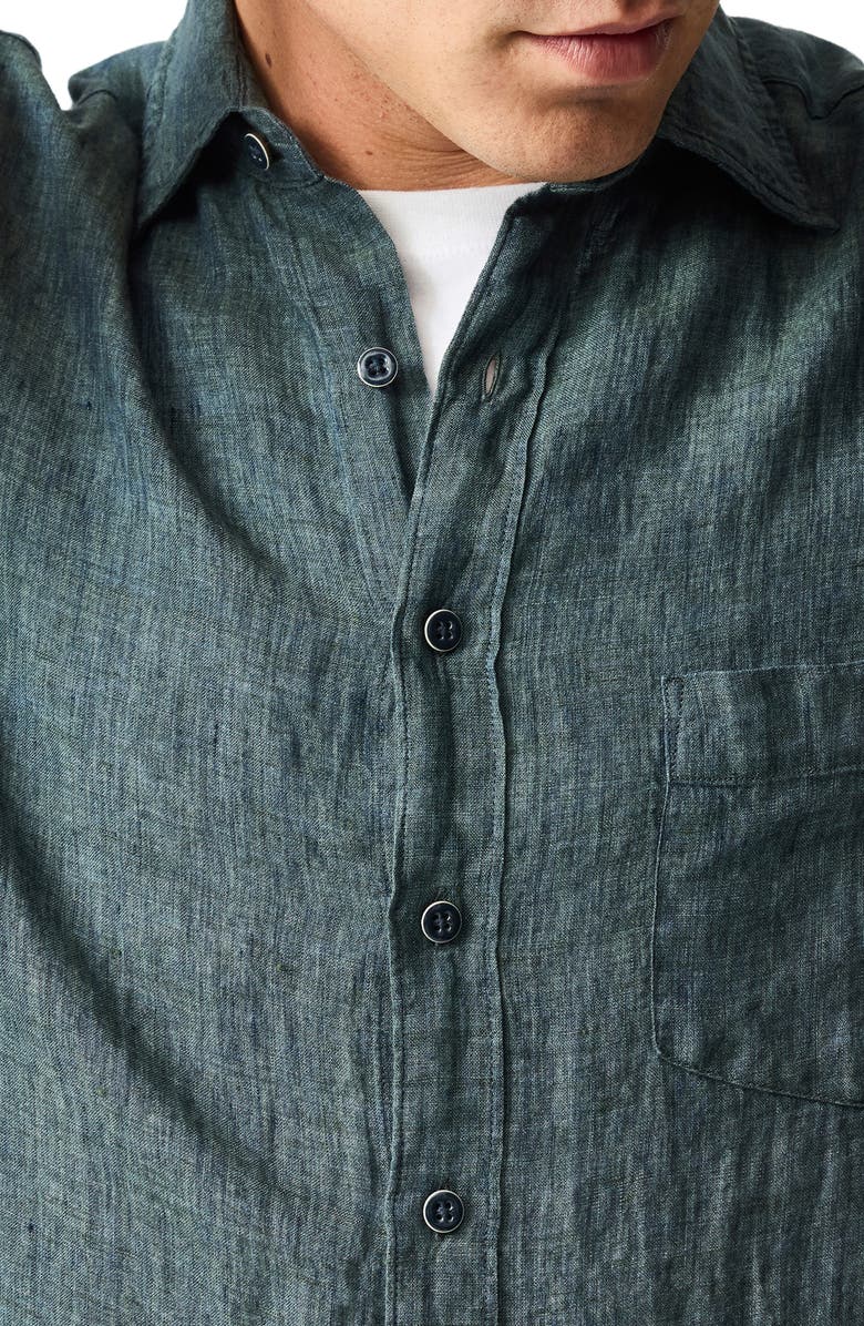 Rodd & Gunn Palm Beach Sports Fit Short Sleeve Linen Button-Up Shirt, Alternate, color, Ash