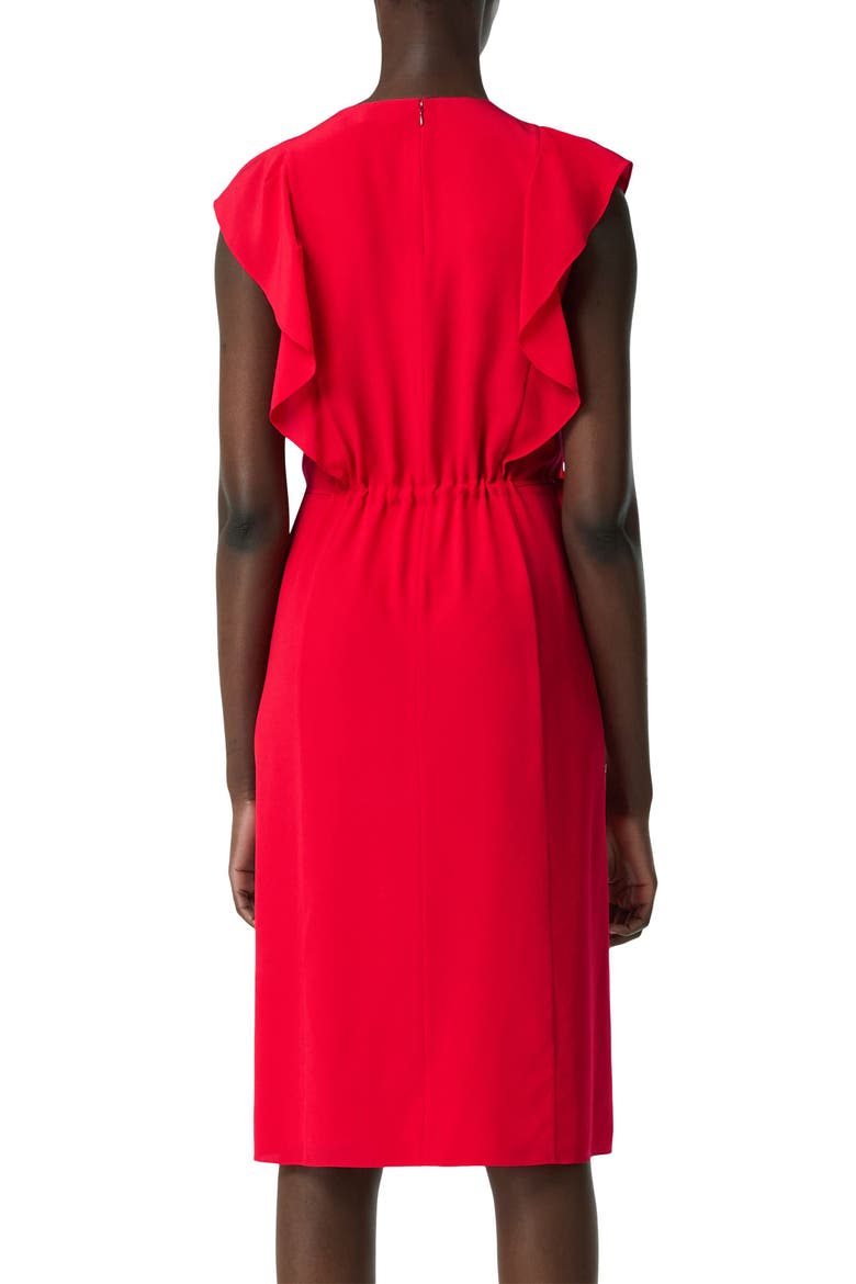 Kyle Ruffle Sleeveless Silk Crêpe de Chine Dress, Alternate, color, BRIGHT RED