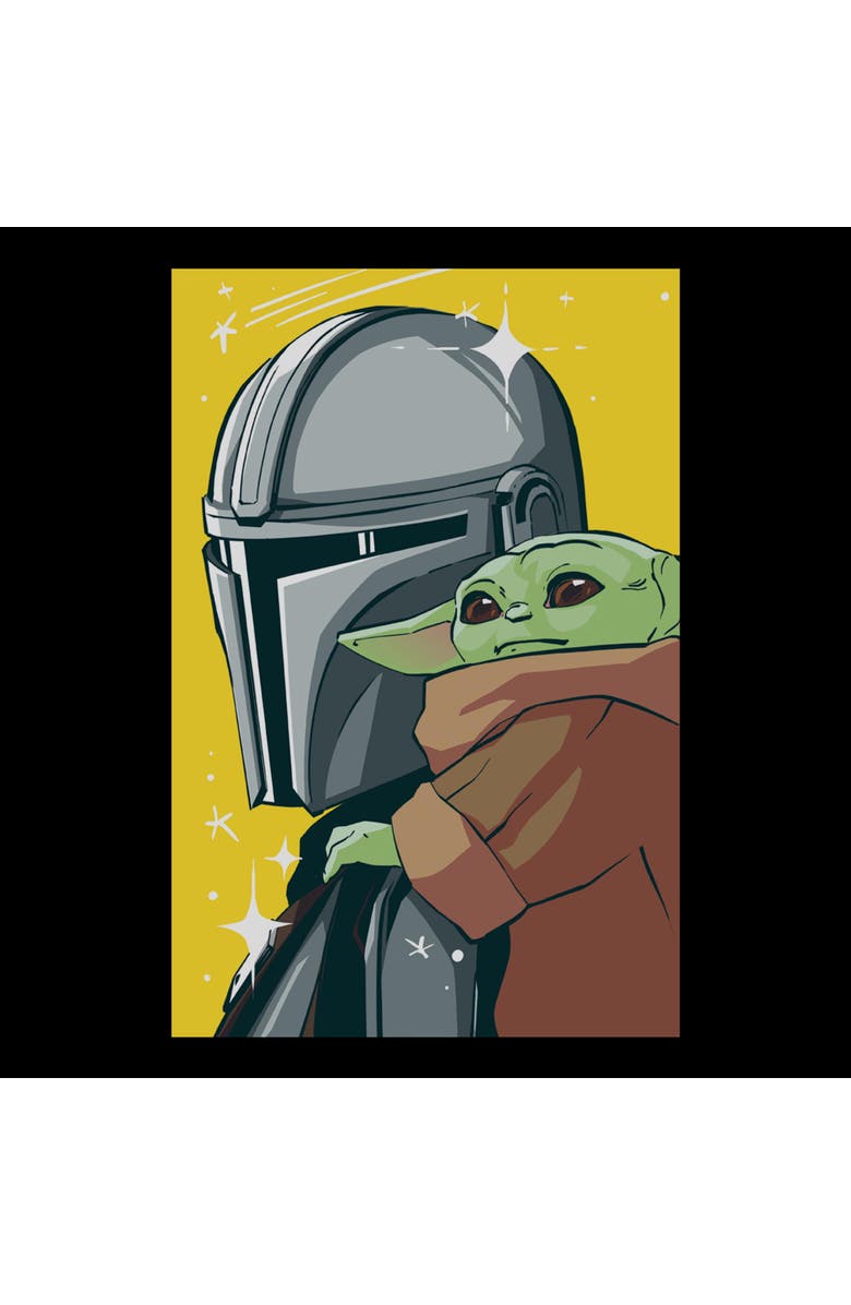 Star Wars: The Mandalorian and Grogu Men's Star Wars The Mandalorian and Grogu Retro Animated The Child Art  Graphic T-Shirt, Alternate, color, Black