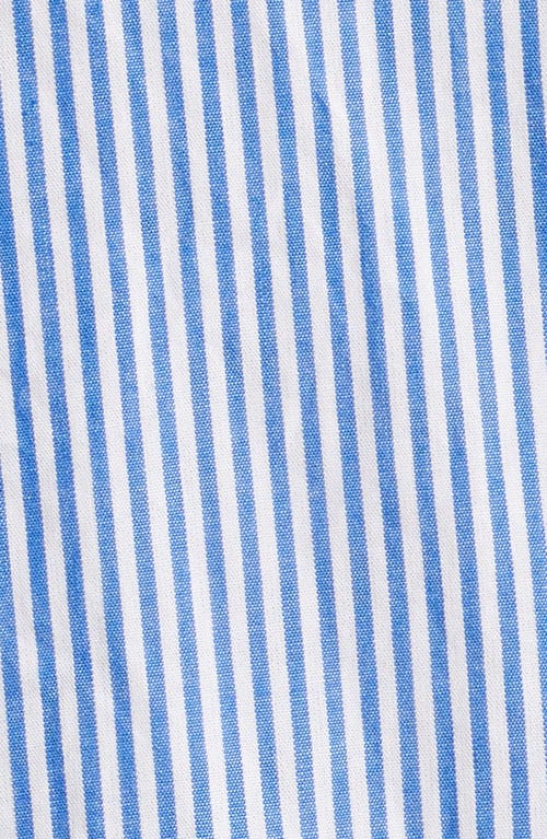Beachlunchlounge Bentley Stripe Long Sleeve Cotton Button-up Shirt In Blue