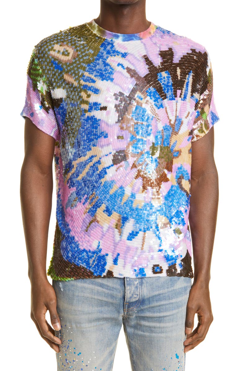 Ashish Gender Inclusive Sequin Tie Dye Top, Main, color,