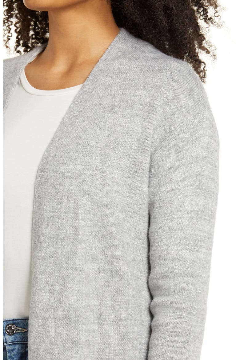 Open Front Cardigan, Alternate, color, GREY HEATHER