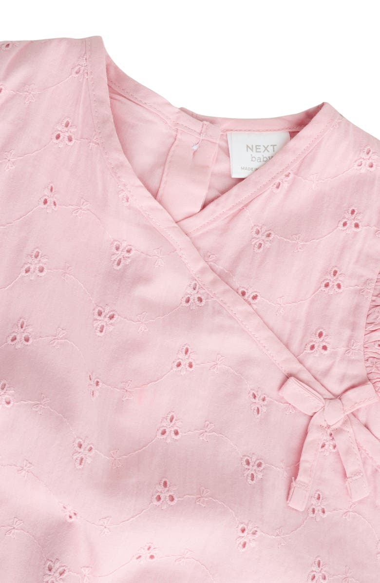 NEXT Cotton Eyelet Romper, Alternate, color, Pink