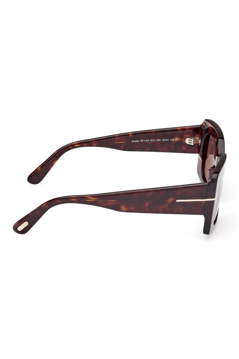 Brigitta 50mm Rectangular Sunglasses, Alternate, color, DARK HAVANA / BROWN