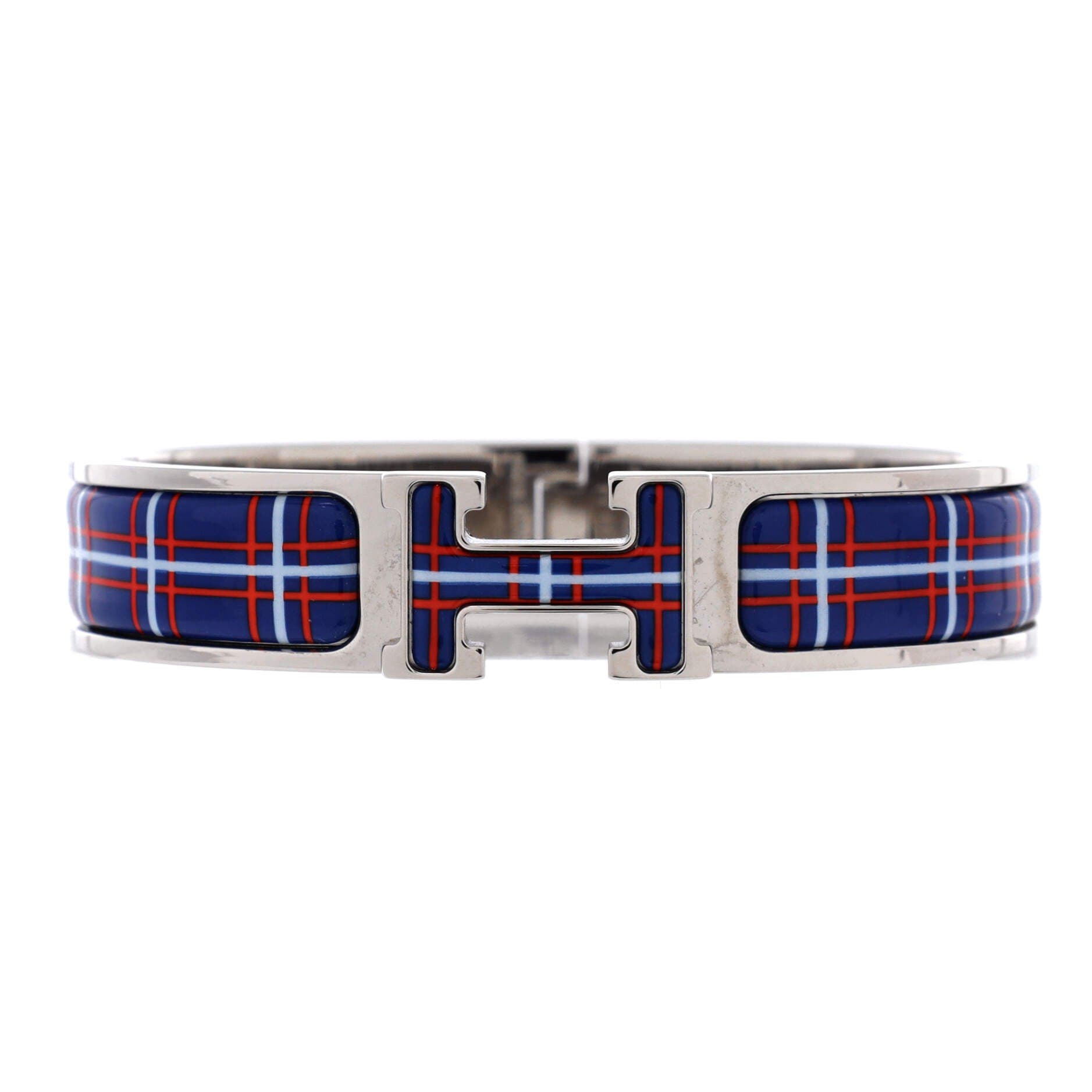 Clic H Bracelet Printed Enamel Narrow, Main, color, Blue