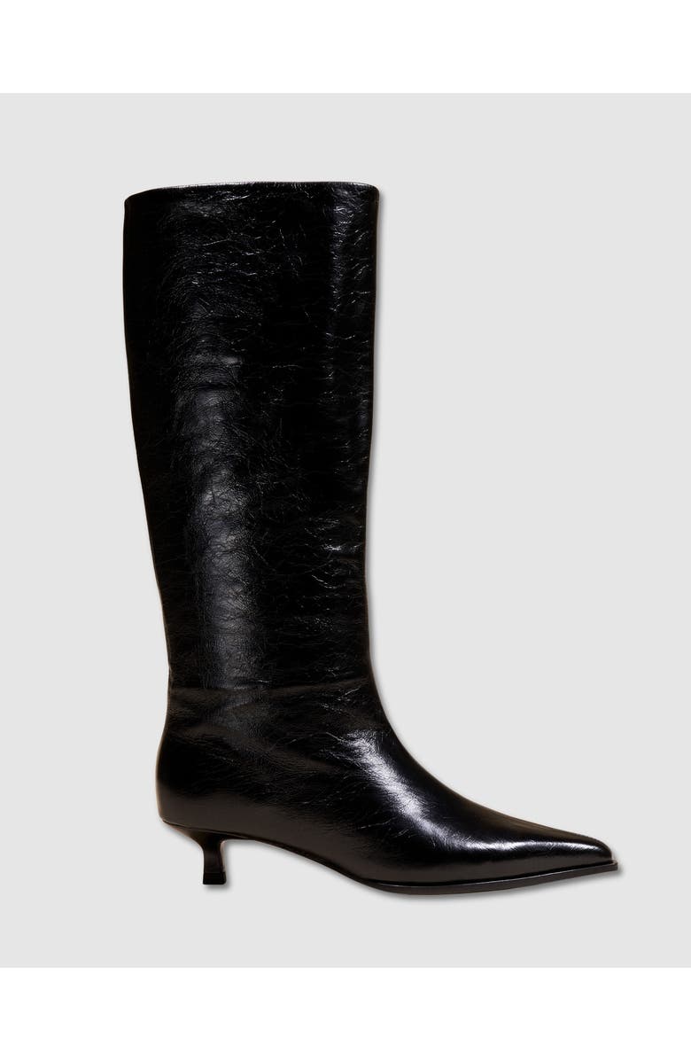 MI/MAI Vivienne Low Heel Crinkled Boots, Main, color, Black