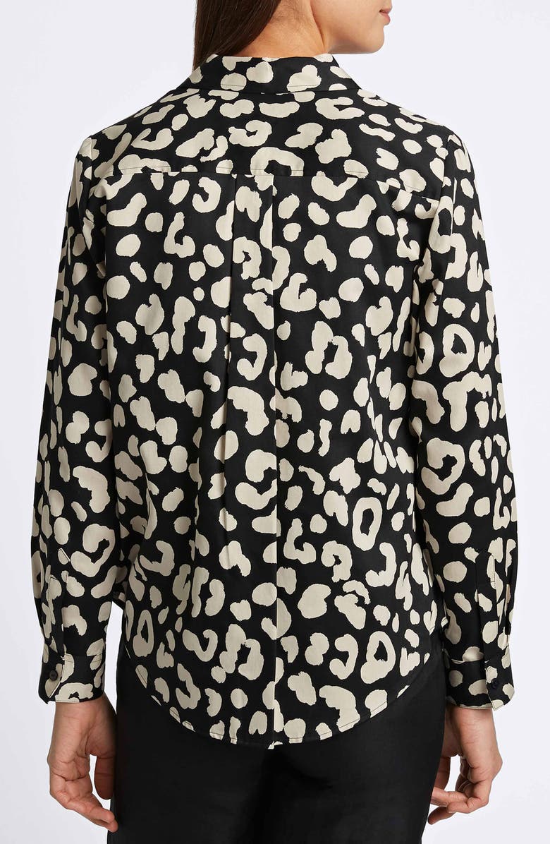 Foxcroft Cheetah Print Shirt, Alternate, color, Silver Birch/Bl